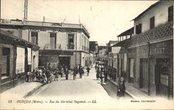 VINTAGE POSTCARD Oudjda Street of the Marshal Bugeaud Hotel of Algiers