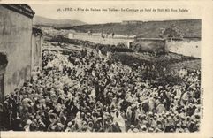 La POSTAL Fes de la VENDIMIA celebra del sultán de Tolba a procesión en el sur de Sidi Ali Bou Ralede