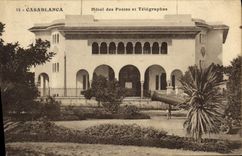 VINTAGE POSTCARD Casablanca Post office building and Telegraphs