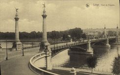 VINTAGE POSTCARD Liege Bridge of Fragnee