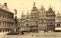 CPA Anvers Grand place et monument Brabo