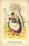 VINTAGE POSTCARD Viento be muy arrasador Enfants Folklore