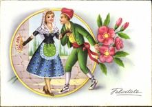 CPA Felicitats Folklore