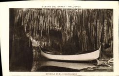 CPA Cuevas Del Drach Mallorca Gondola en el embarcadero