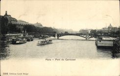 VINTAGE POSTCARD Paris Bridge of the Carousel