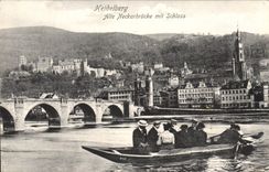 CPA Heidelberg Alte Neckarbrucke mit Schloss