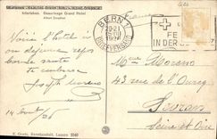 VINTAGE POSTCARD Interlaken Beaurivage Large Hotel