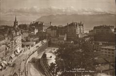 CPA Lausanne Le Grand Pont Et Les Alpes