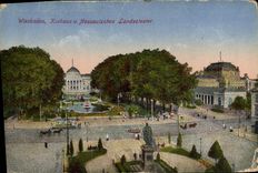 VINTAGE POSTCARD Wiesbaden Kurhaus U Massauisches Landesteater