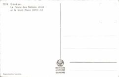 VINTAGE POSTCARD Geneva the Palate Of the United Nations And Mont Blanc
