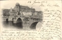 POSTAL Laval de la VENDIMIA el puente de Mayenne el castillo viejo