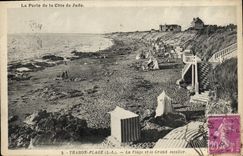 VINTAGE POSTCARD Tharon Beach the Beach and the Large staircase