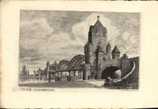 VINTAGE POSTCARD Mainz Kaisersrucke