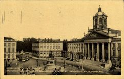 CPA Bruxelles Place Royale Monument Godefroid de Bouillon et eglise St Jacques sur Coudenberg