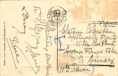 La POSTAL Bruselas de la VENDIMIA coloca Monument real Godefroid de Bouillon y St Jacques de la iglesia en Coudenberg