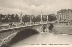 VINTAGE POSTCARD Geneva the Bridge of Coulouvreniere