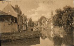 VINTAGE POSTCARD Bruges Qual Green