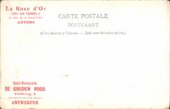 POSTAL Amberes de la VENDIMIA la etapa de aterrizaje y el Steen que la Rose del oro tiende un puente sobre al Peats