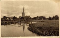 VINTAGE POSTCARD Salisbury Cathedral from to rivet