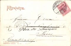 VINTAGE POSTCARD Frankfurt M amndt Eschenheimer Turm Tram