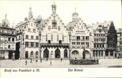 VINTAGE POSTCARD Frankfurt Mr. Der Romer