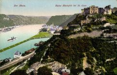 VINTAGE POSTCARD Rhein Ruins Rheinfels EIB St Goar