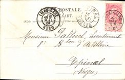 VINTAGE POSTCARD Brussels Boulevard Anspach Tram