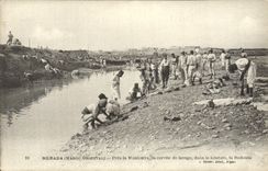 VINTAGE POSTCARD Merada Close Moulouya the Drudgery Of Washing In the Distance Redoute