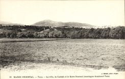 VINTAGE POSTCARD Eastern Morocco Taza the City the Kasbah And Kern Nesrani Mountain dominating Taza