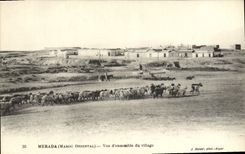 VINTAGE POSTCARD Merada Overall picture Of the Village Goats Sheep