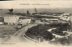 VINTAGE POSTCARD Casablanca Public garden And Sight Of the Port