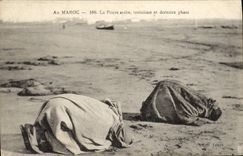 VINTAGE POSTCARD Morocco the Arab Prayer Third And Last Phase