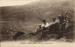 VINTAGE POSTCARD Morocco Soukh And Hamis Pause For Militaria Camp