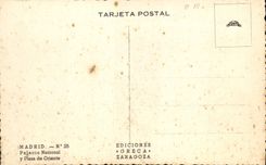 MODERN CARD Madrid Palacio Nacional there Plaza De Oriente