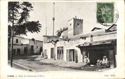 Calle de Túnez de la POSTAL de la VENDIMIA de la torre de agua