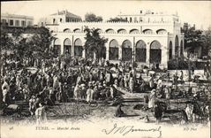 La POSTAL Túnez de la VENDIMIA va árabe