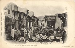 EL Aassar Araba de Túnez Souk de la POSTAL de la VENDIMIA