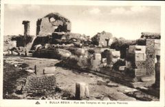 Calle de Regia de la ampolla de la POSTAL de la VENDIMIA de los templos y de los baños termales grandes