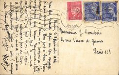 POSTAL Reims de la VENDIMIA antes de los bombardeos la pared lateral de la catedral