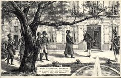 VINTAGE POSTCARD Moet Chandon Epernay Napoleon 1st visit has J moet Maire of Epernay