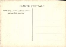 POSTAL de la VENDIMIA el Champán en décimo octavo Pommery y Greno Reims