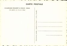 POSTAL Champán Pommery Greno Reims de la VENDIMIA una galería del vino en los listones