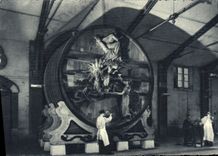 POSTAL Champán Pommery Greno Reims de la VENDIMIA grande el relámpago de 750 hectolitros