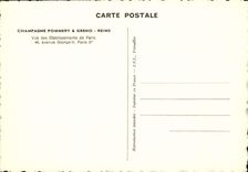 POSTAL Champán Pommery Greno Reims de la VENDIMIA vista de los establecimientos de avenida George V París de París