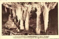 CPA Grotte Du Grand Roc A Laugerie Basse Cristallisations A l'Entree De La Grotte Avec Aiguilles Horizontales