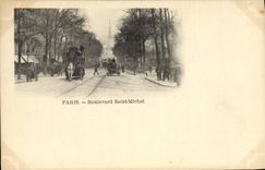 VINTAGE POSTCARD Paris Boulevard Saint Michel