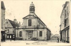 CPA Gien Place et Eglise Saint Louis