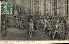 CPA Orleans Bas relief de Vital Dubray Le sacre Jeanne d'Arc