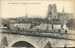 CPA Orleans Vue Generale Le Pont George V Tramway