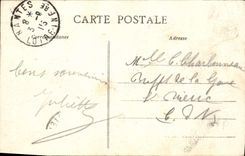 Lugares de Nantes de la POSTAL de la VENDIMIA reales y calle del almacén de la catarata en pequeña París